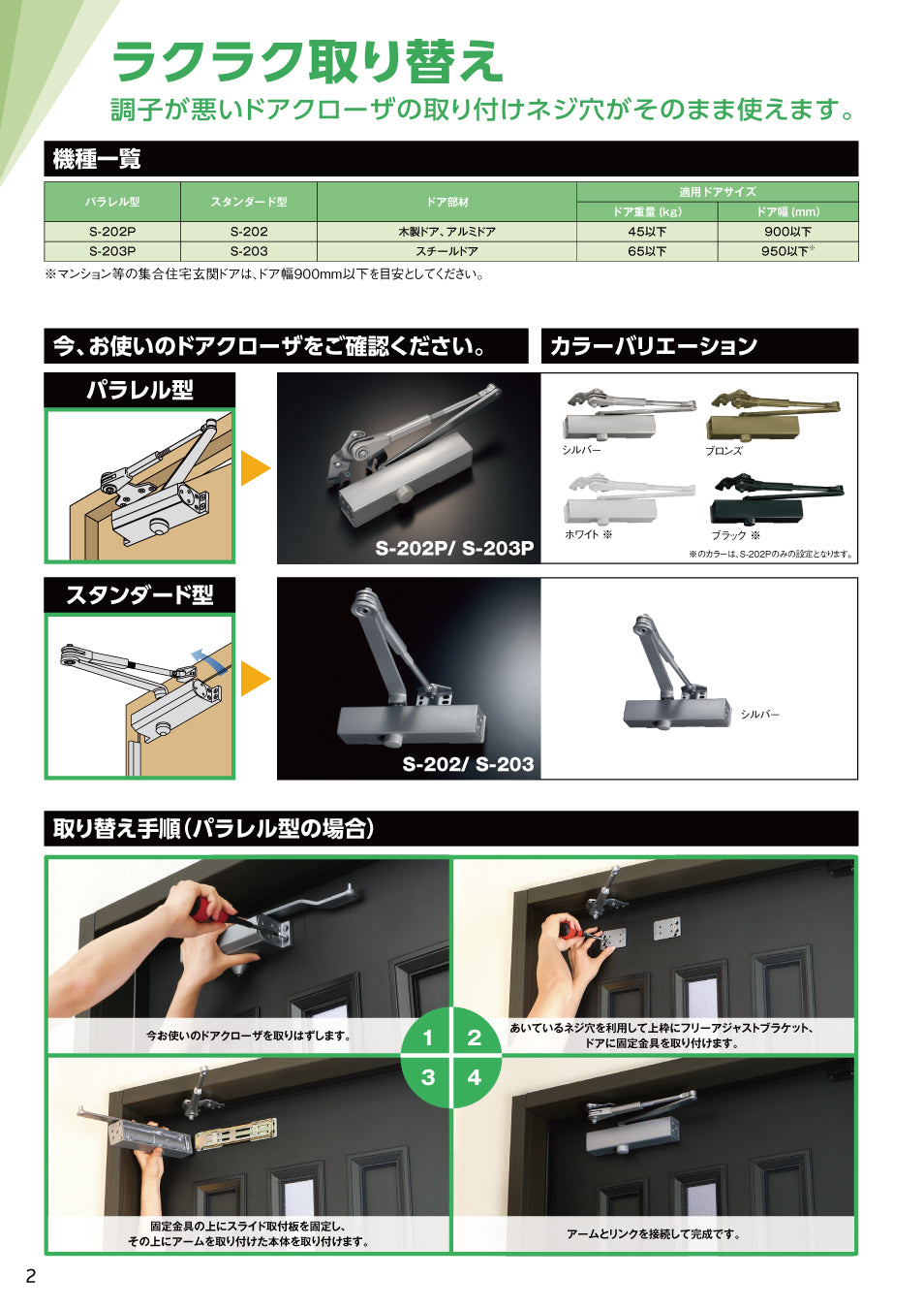 S-203｜取替用ドアクローザー｜リョービ（RYOBI） –