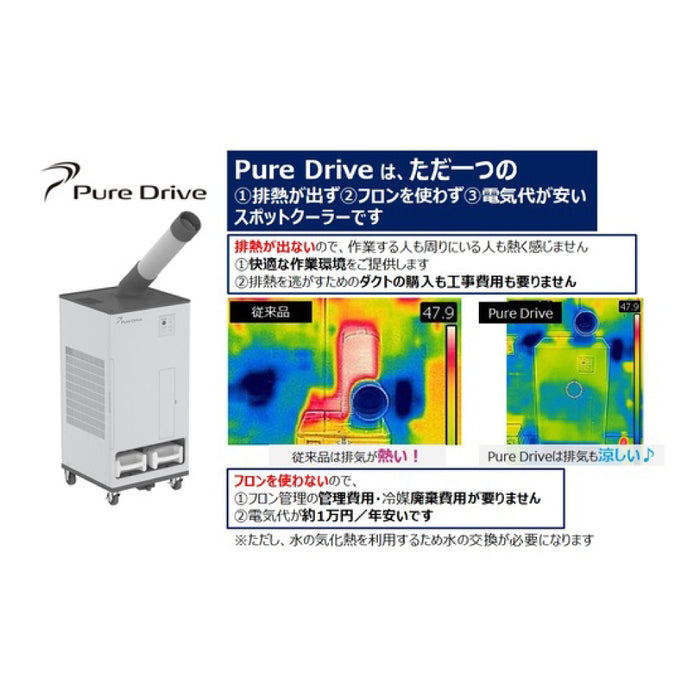 BeP ブラザーエンタープライズ 排熱レス＆フロンレススポットクーラー Pure Drive 首振りタイプ ZEA186101 通販 