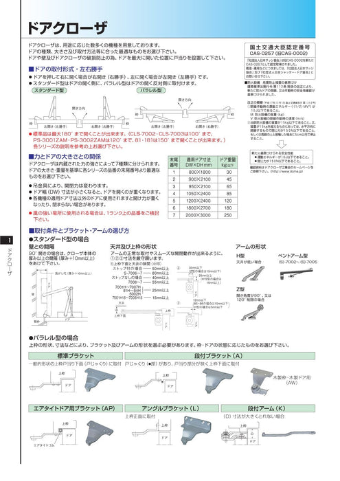 ファッション ドアチェック ニュースター 7001H スタンダード型 ストップなし ドアクローザー 日本ドアーチェック製造株式会社 