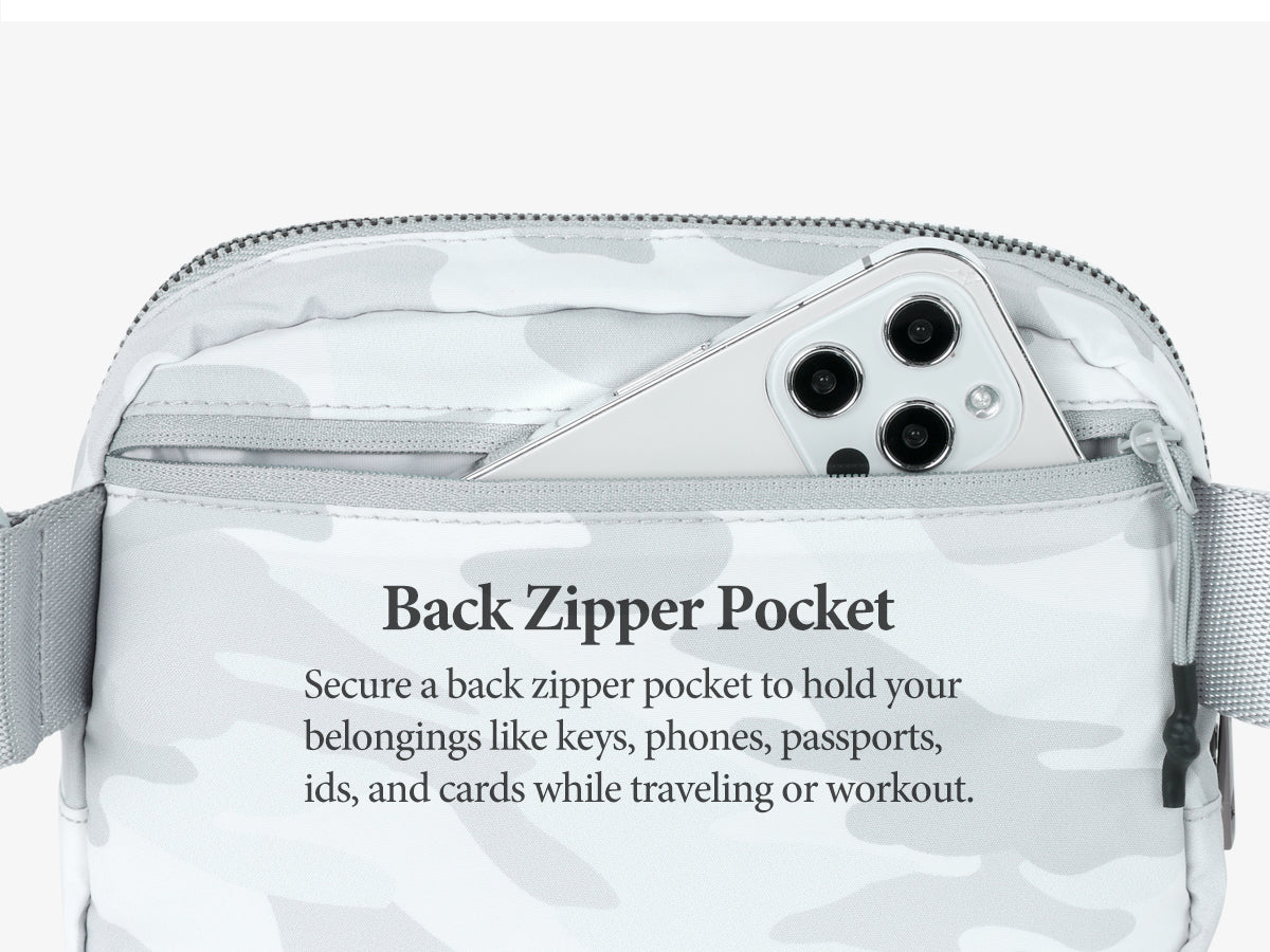 Ododos Trendy Patterned Mini Belt Bag with Back Zipper Pocket