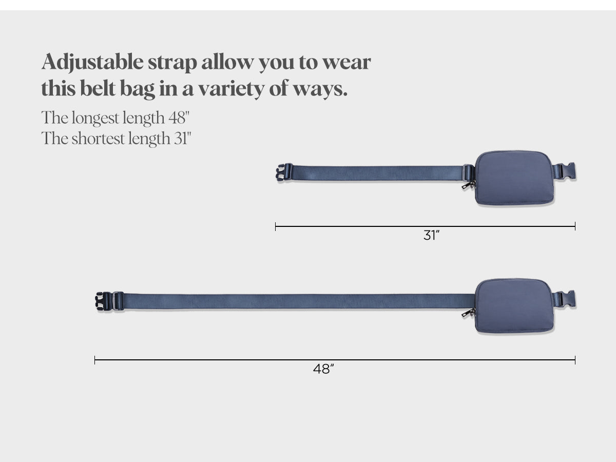 Ododos CDouble Zip Mini Belt Bag with Adjustable Strap