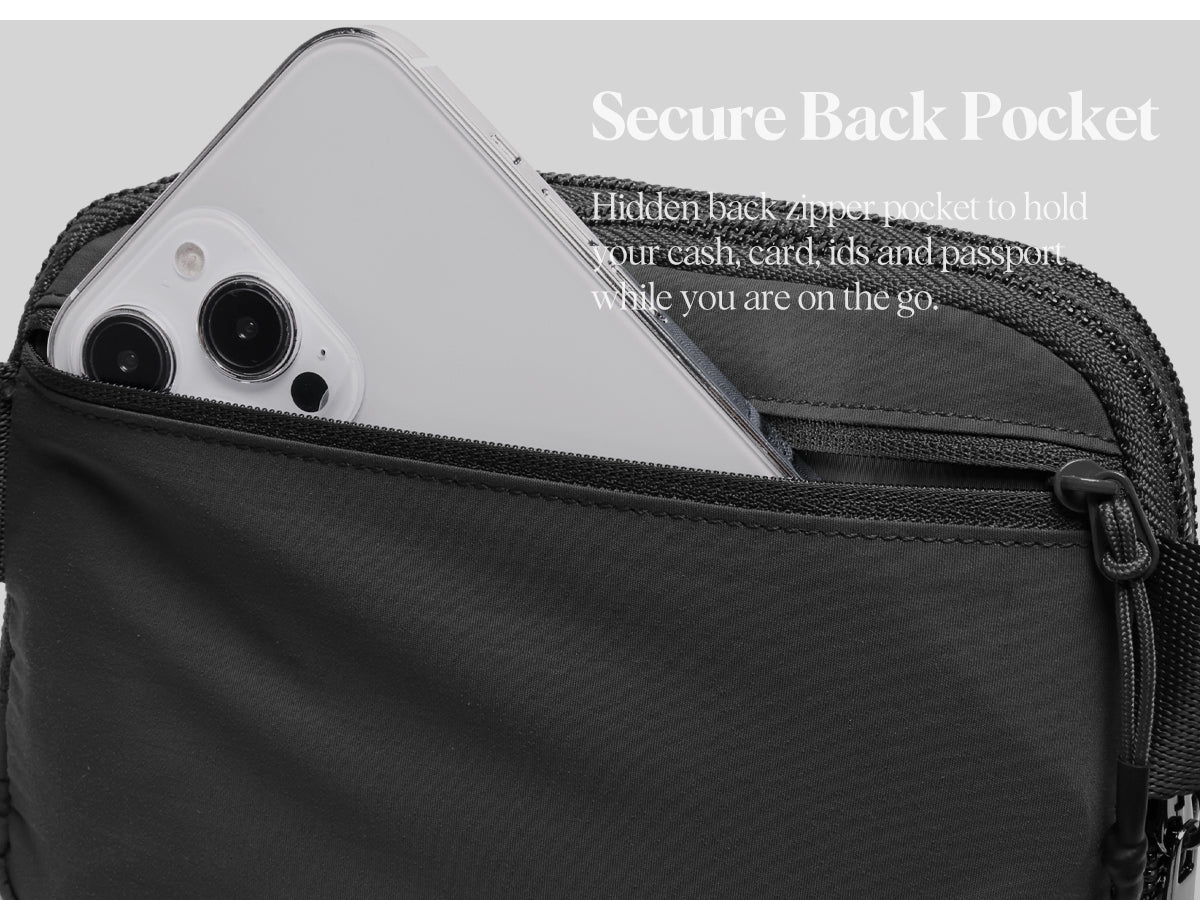 Ododos Double Zip Mini Belt Bag with Secure Back Pocket