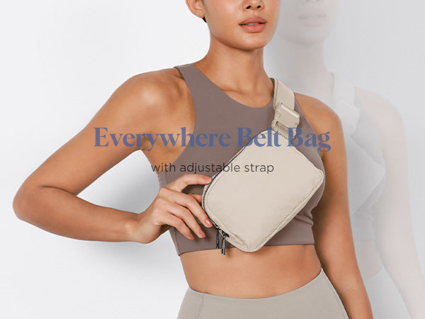 Unisex Two-Way Zip Mini Belt Bag with adjustable strap
