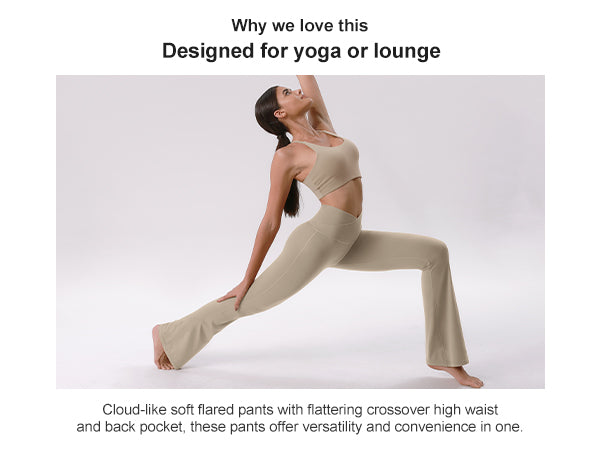 Why Love Ododos 30 inches Cloud Feeling Crossover High Waist Flared Pants