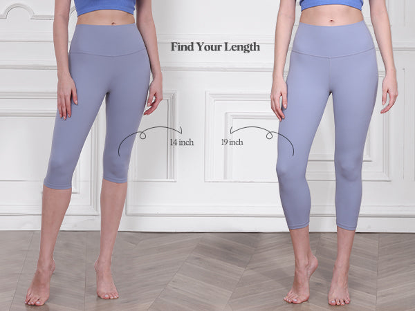  ODODOS ODCLOUD 2-Pack Buttery Soft Lounge Yoga Capris For  Women High Waist Non See Through Knee Length Leggings