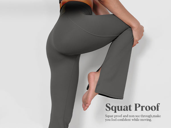 Ododos High Waisted Squat Proof Split-Hem Bootcut Lounge Yoga Pants