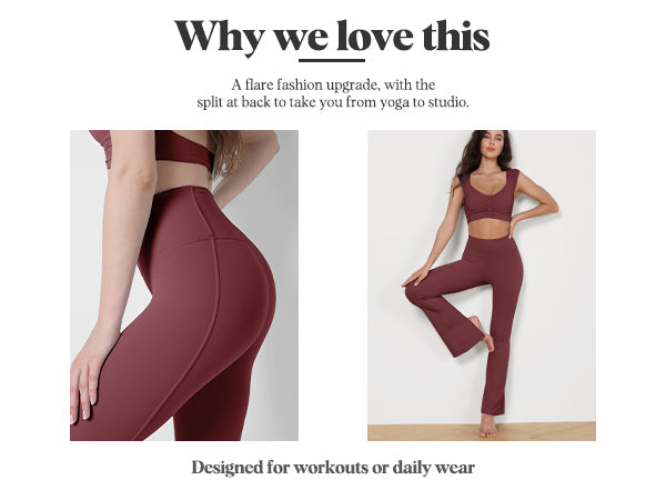 Why Love Ododos High Waisted Split-Hem Bootcut Lounge Yoga Pants