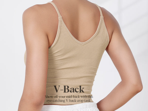 Ododos 3-Pack V-Neck Seamless Crop Tank