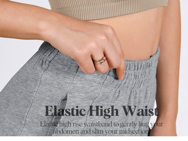 ODODOS Cotton Sweat Elastic High Waist Shorts