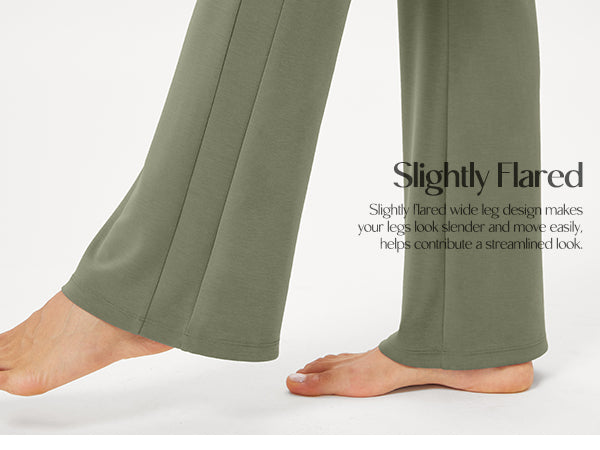 ODODOS Modal Soft High Waist Casual Slightly Flared Pants