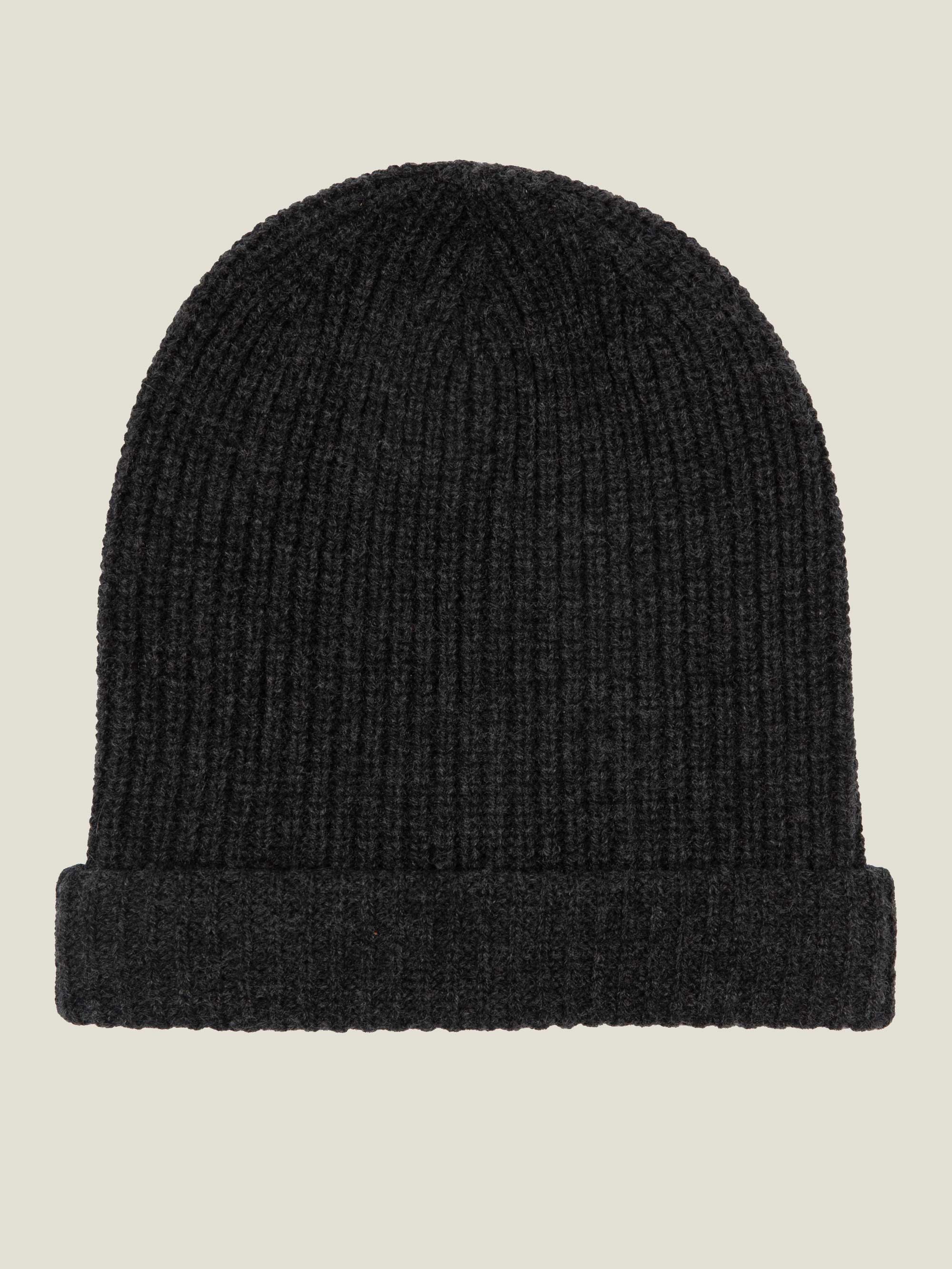 Charcoal Grey Chunky Knit Cashmere Beanie product