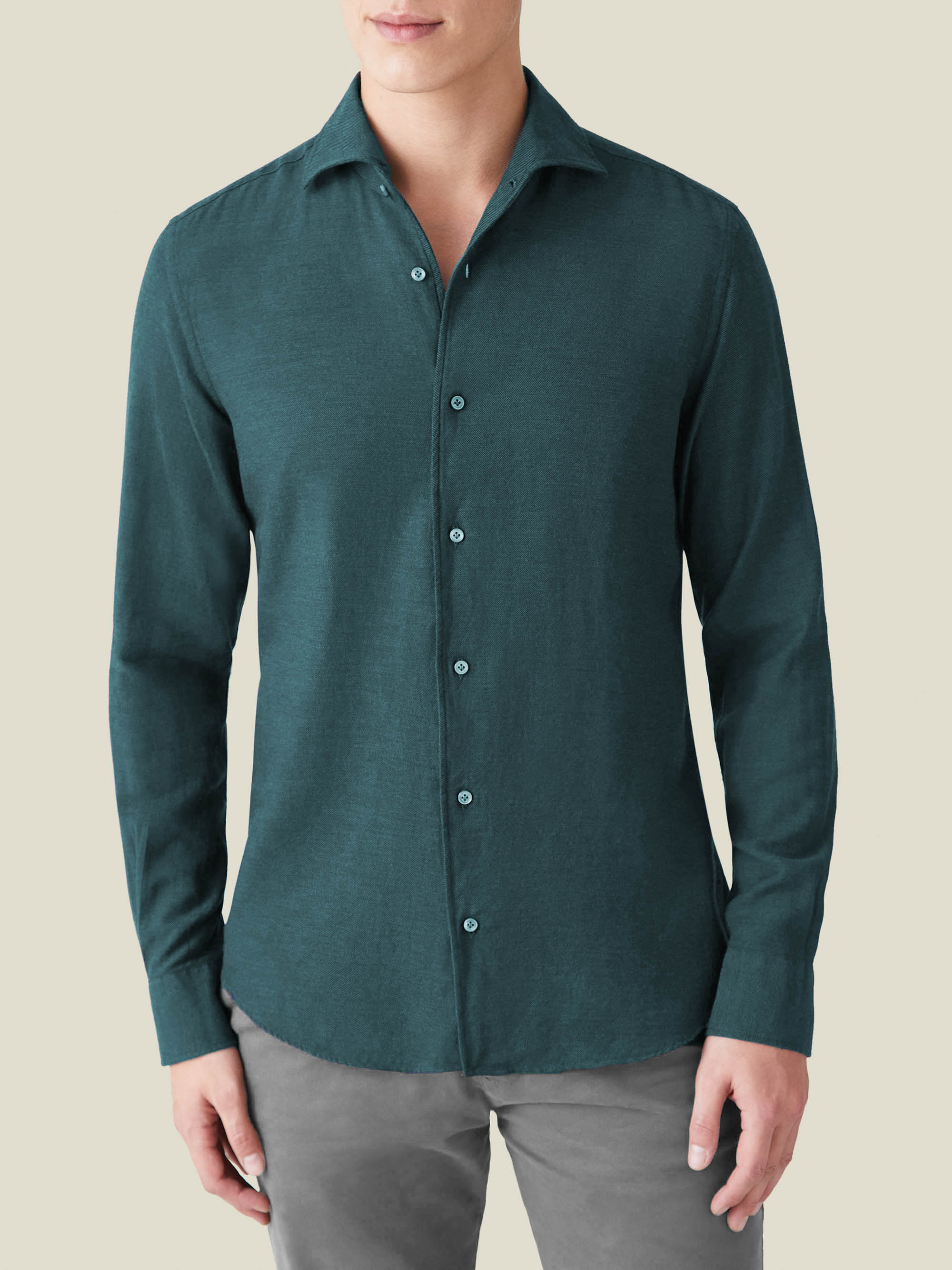 Forest Green Cashmere-Cotton Shirt product