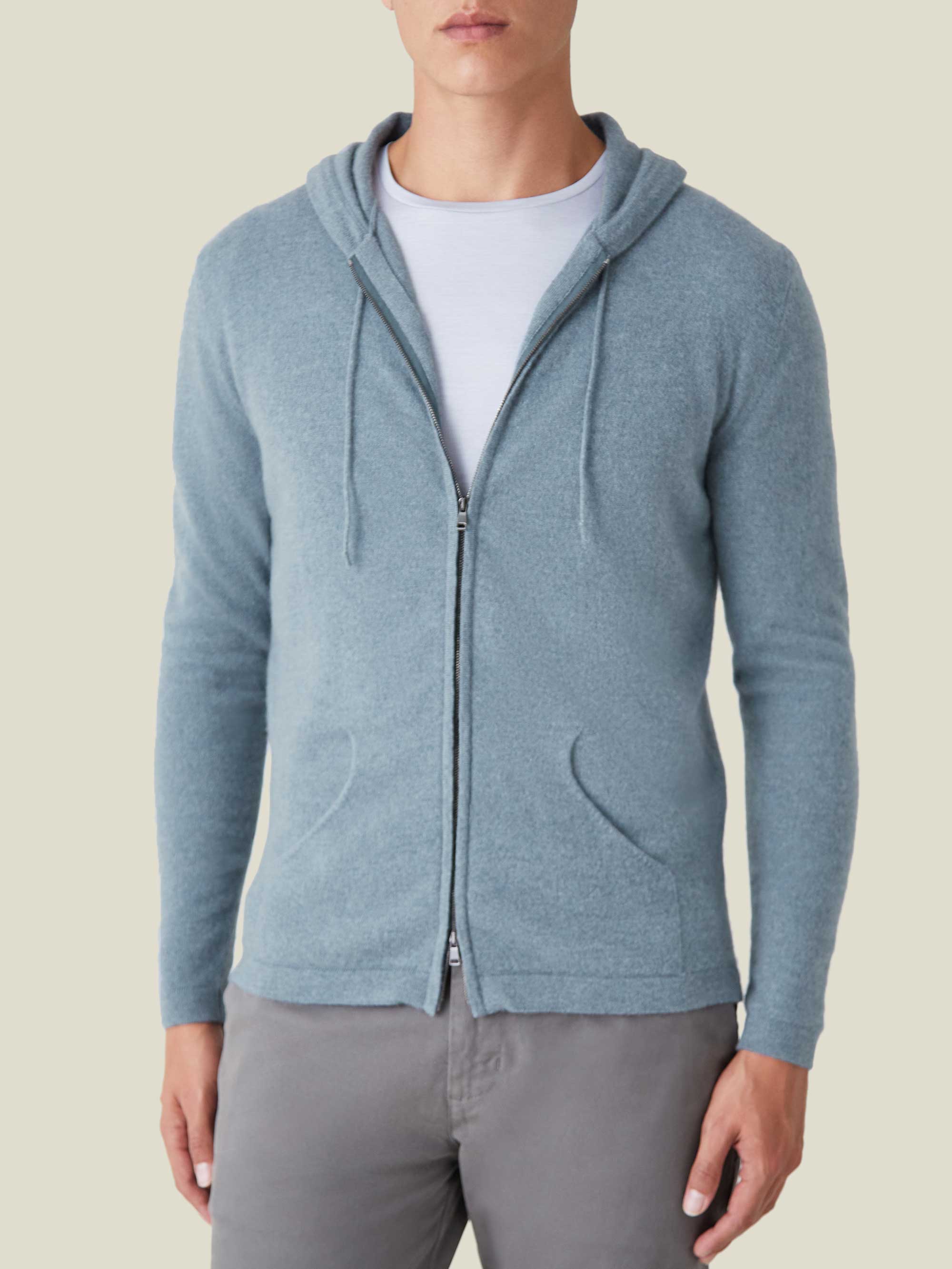 French Blue Pure Cashmere Zip Hoodie product