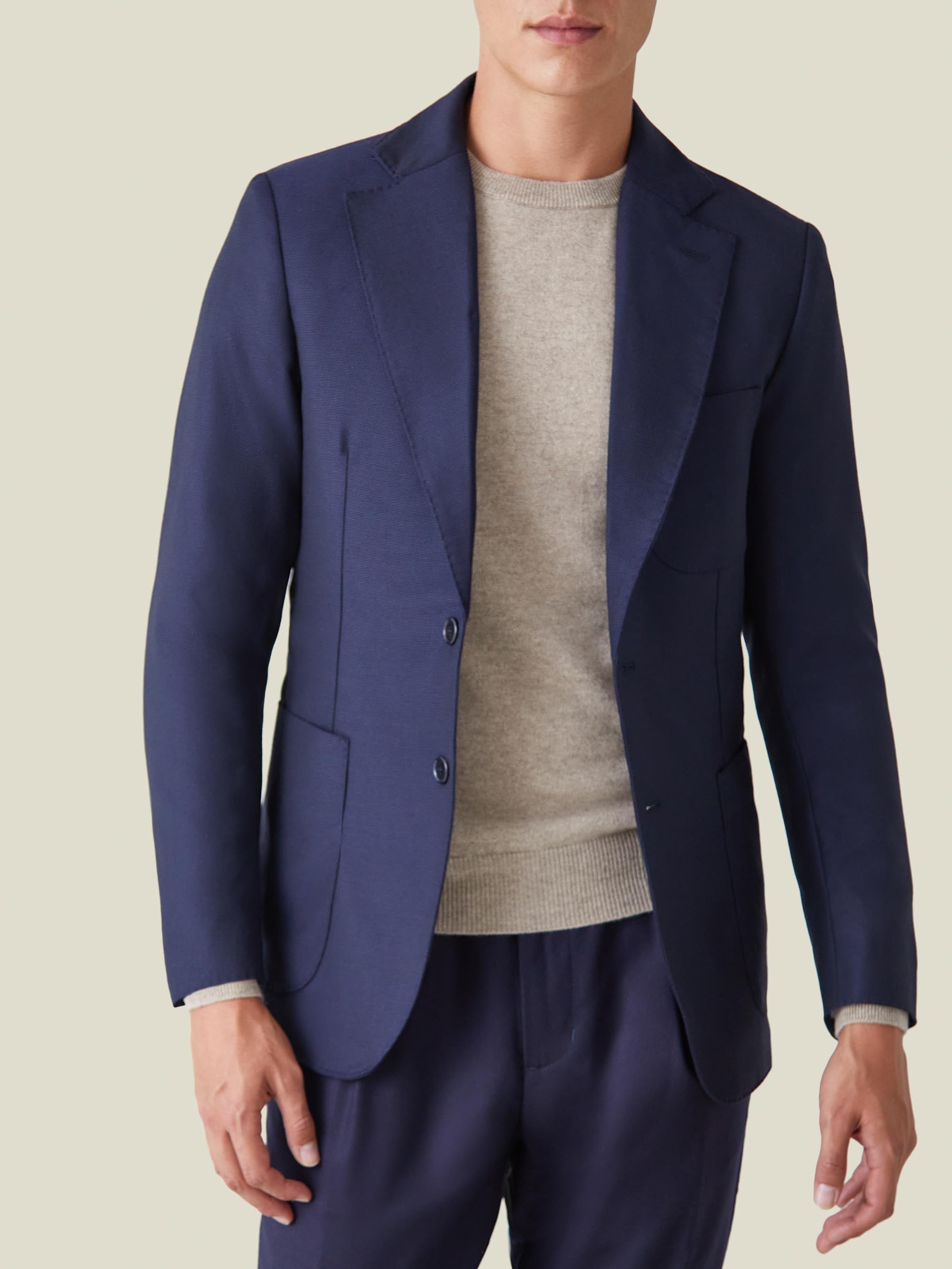 Navy Blue Wool Travel Blazer product