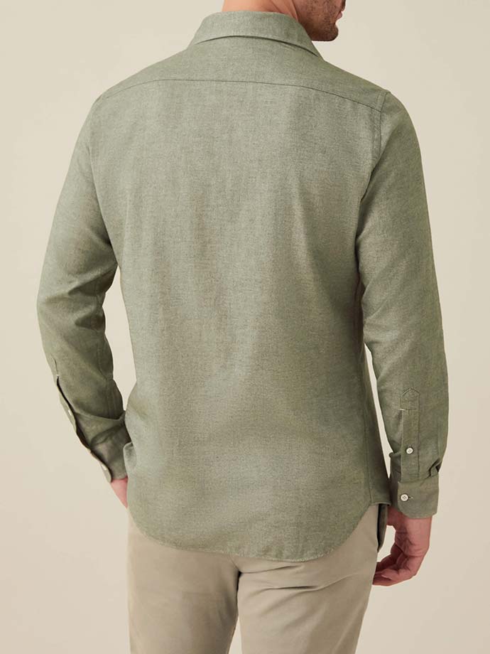 Moss Green Brushed Cotton Shirt | LUCA FALONI