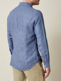 Chambray Blue Portofino Linen Shirt | LUCA FALONI