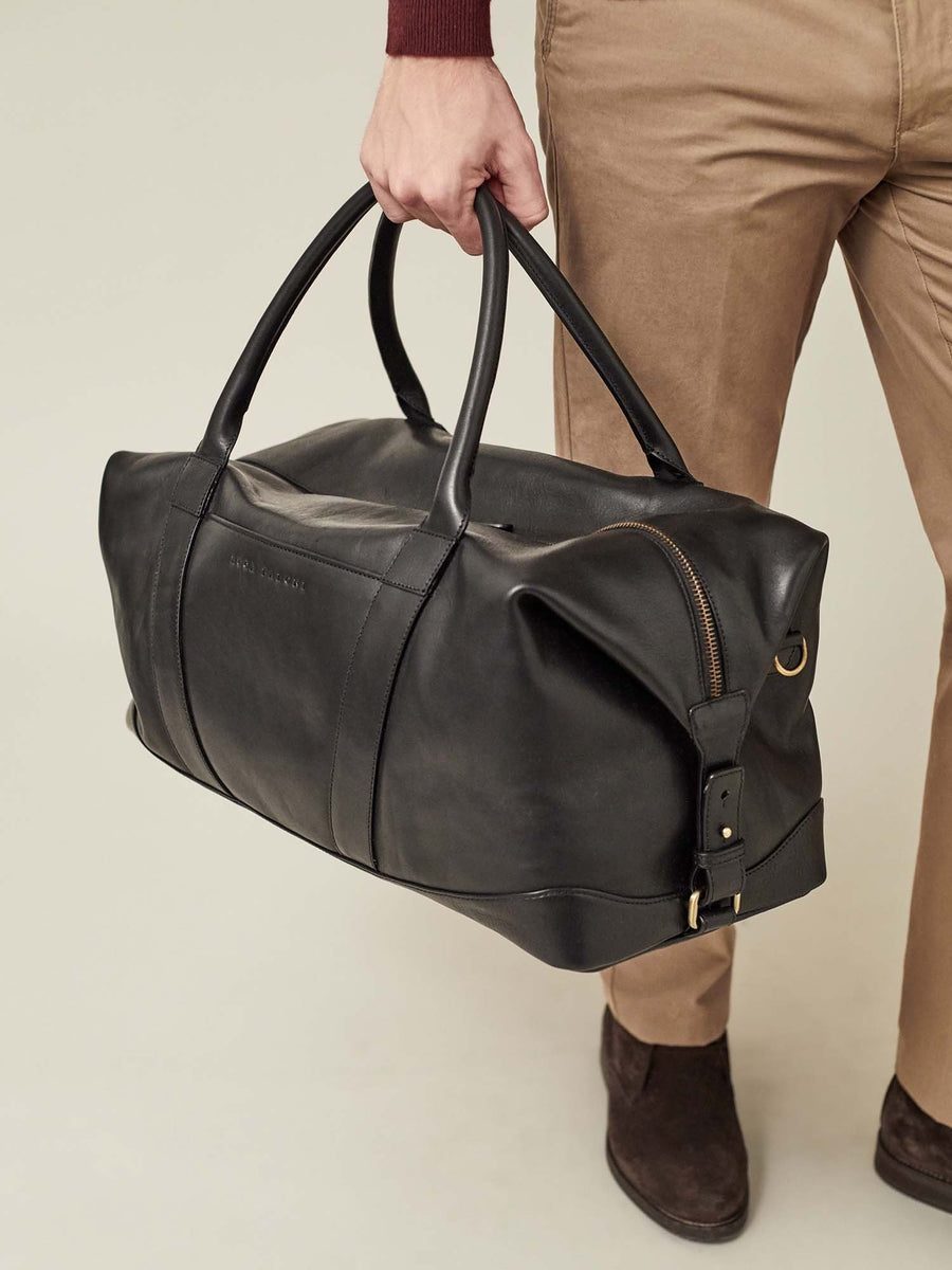 Black Leather Travel Bag - Made in Italy | LUCA FALONI & Luca Faloni