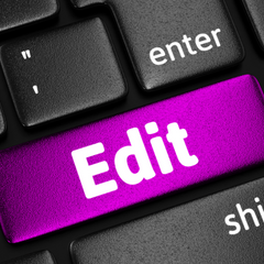 computer keyboard button says "edit"