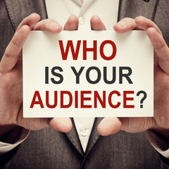 Card says "who is your audience?"