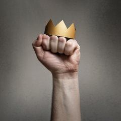 fist with crown on it