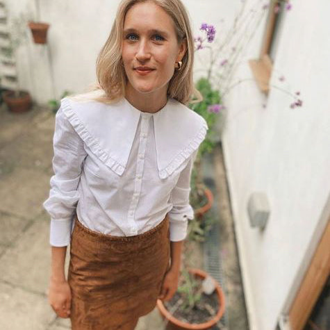 Alexandra Dudley – white Cape collar shirt