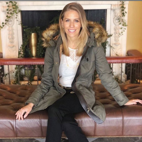 Nicki Shields in the TROY Parka in Military Green