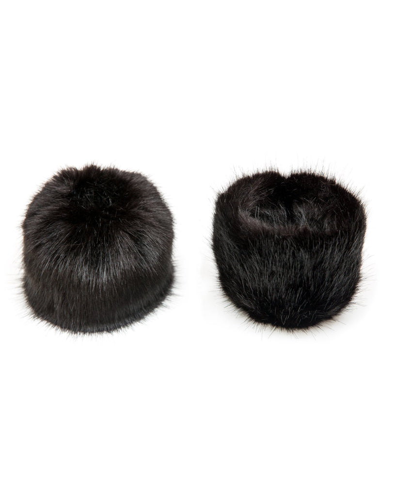 white fur cuffs