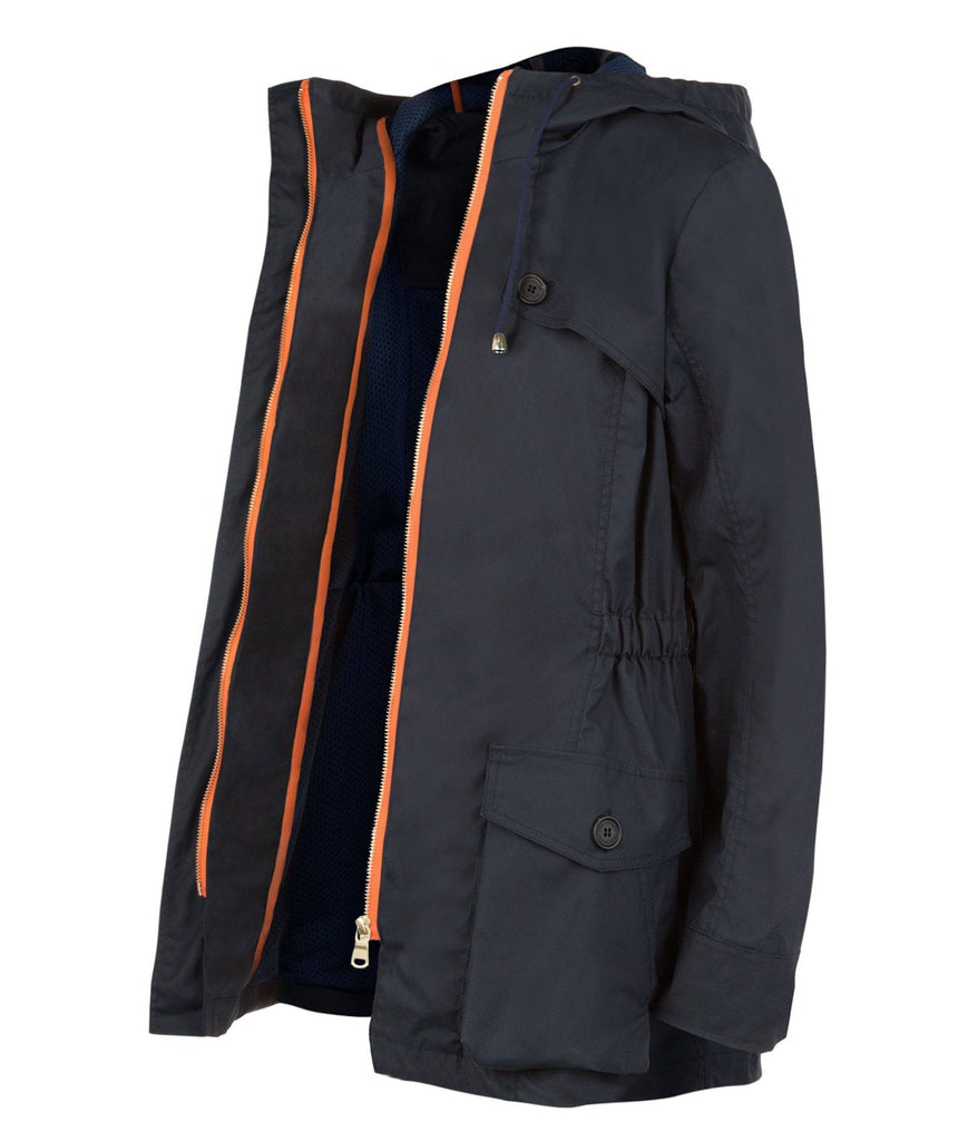 Pop Wax Parka in Navy | TROY London