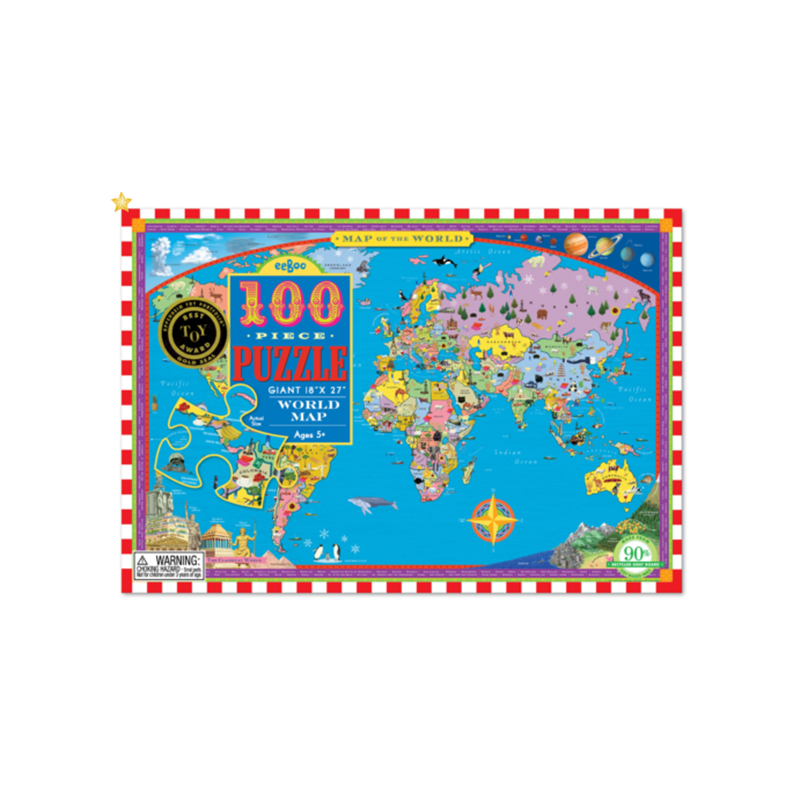 Eeboo 100 Pc Puzzle - World Map