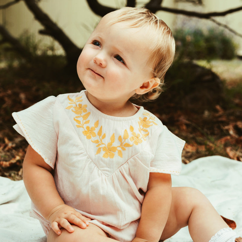 Peggy Sidney Playsuit - Mustard Gold – Shorties Childrens Store