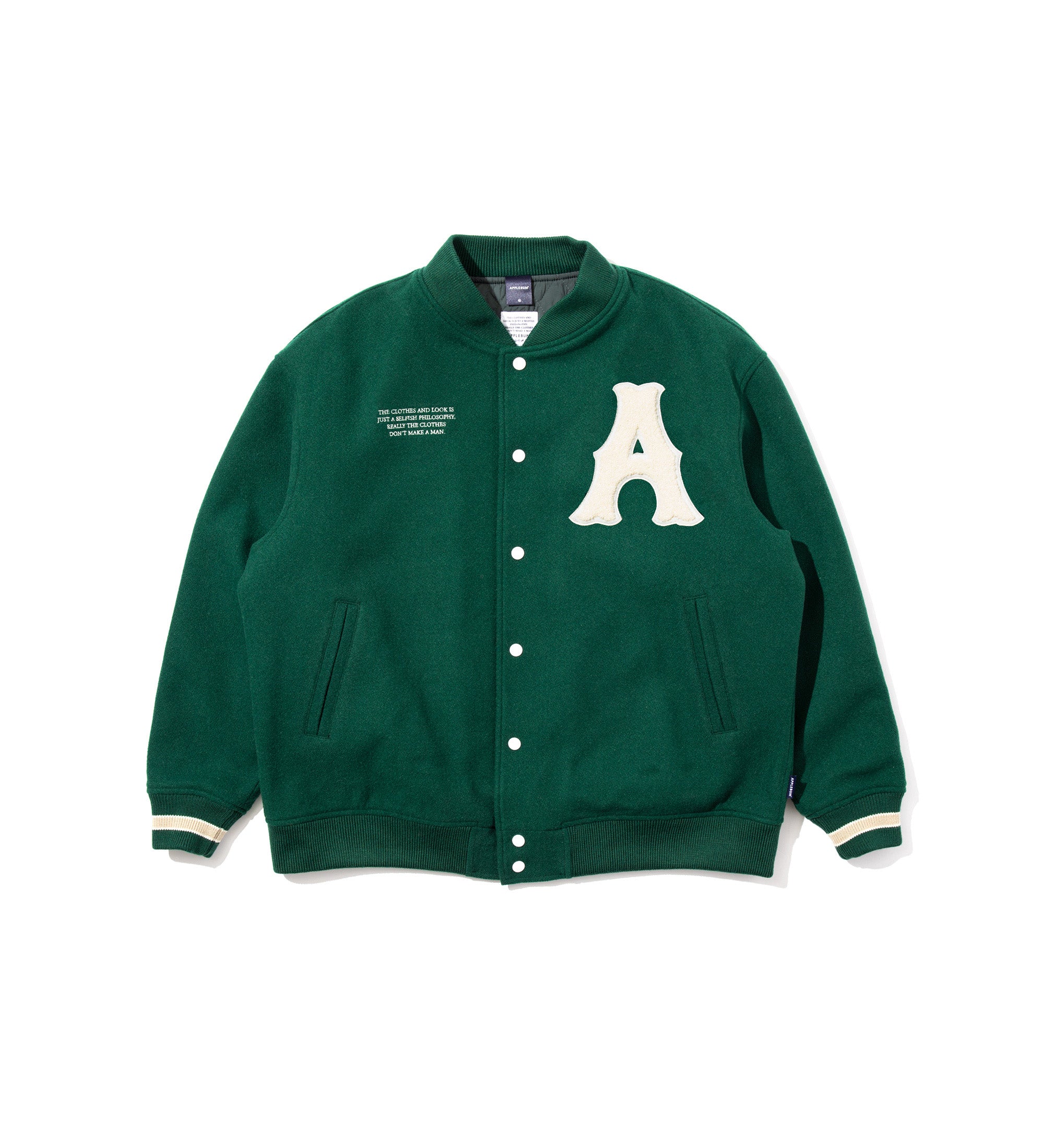 パーカー ARCH LOGO SATIN VARSITY JACKET GRAY にラグジュ