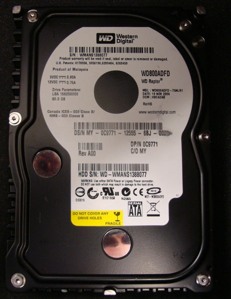 Western Digital WD740ADFD Raptor 74Gb 10000RPM Serial ATA-150 1.2