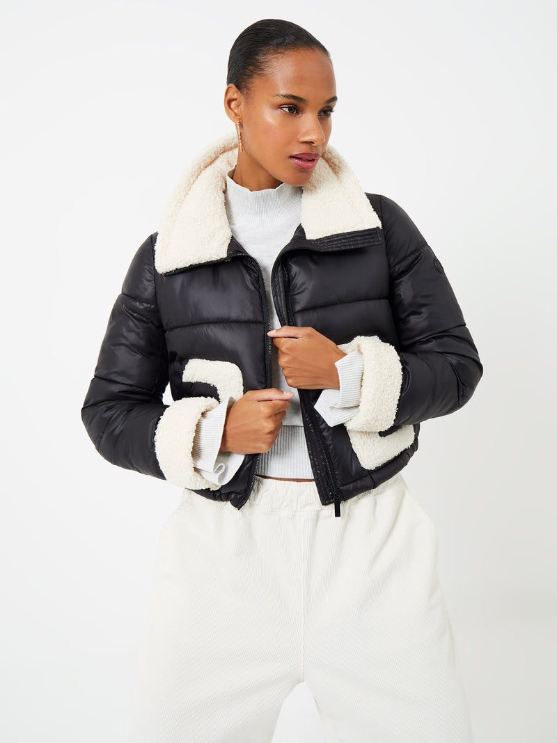 Puffer Coat with Contrast Trim Black | French Connection US