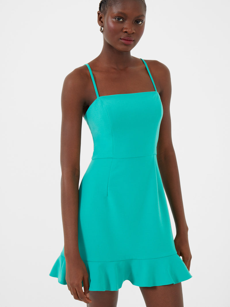 Whisper Frill Hem Dress Peacock Green | French Connection US