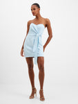 Strapless Short Sweetheart Back Zipper Dress With a Bow(s)