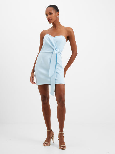 Strapless Short Sweetheart Back Zipper Dress With a Bow(s)