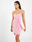 Strapless Back Zipper Short Sweetheart Dress With a Bow(s)