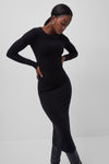 Above the Knee Long Sleeves Crew Neck High-Neck Mock Neck Dress