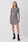 Short Long Sleeves Sweater Crew Neck Dress