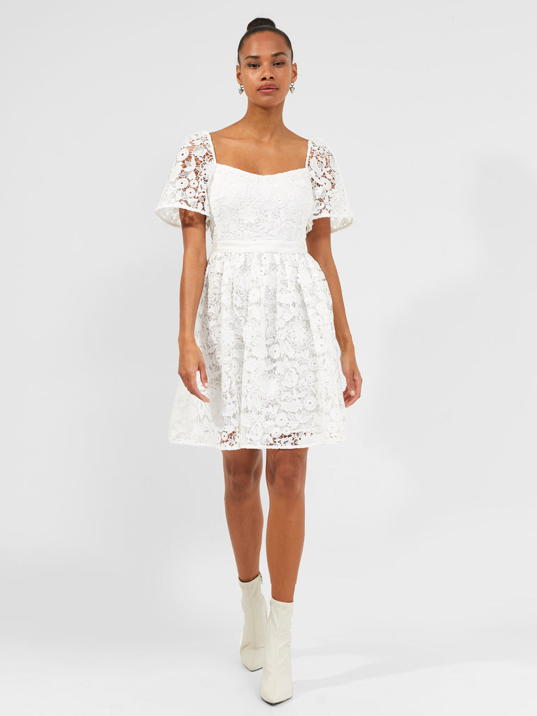 Cellila Cabello Lace Dress Summer White | French Connection US