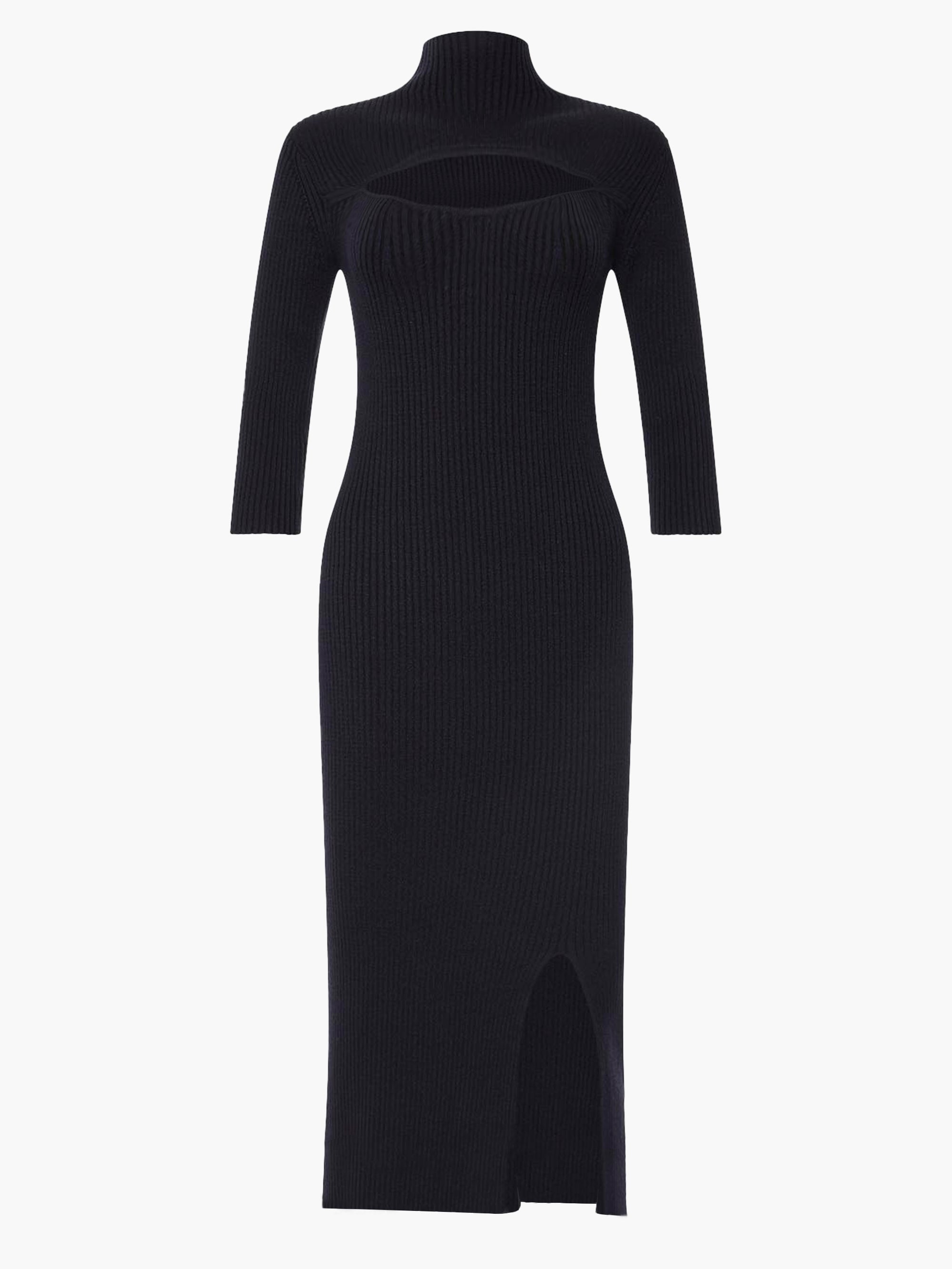 Mathilda Knit Cut Out Dress Black | French Connection US