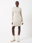 High-Neck Long Sleeves Winter Short Knit Dress