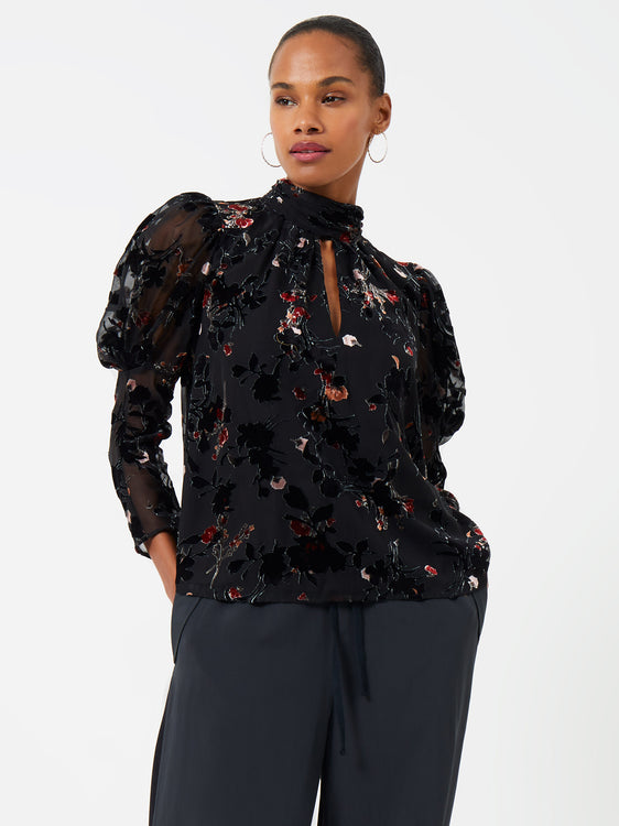 Sula Velvet Jersey Top Black | French Connection US