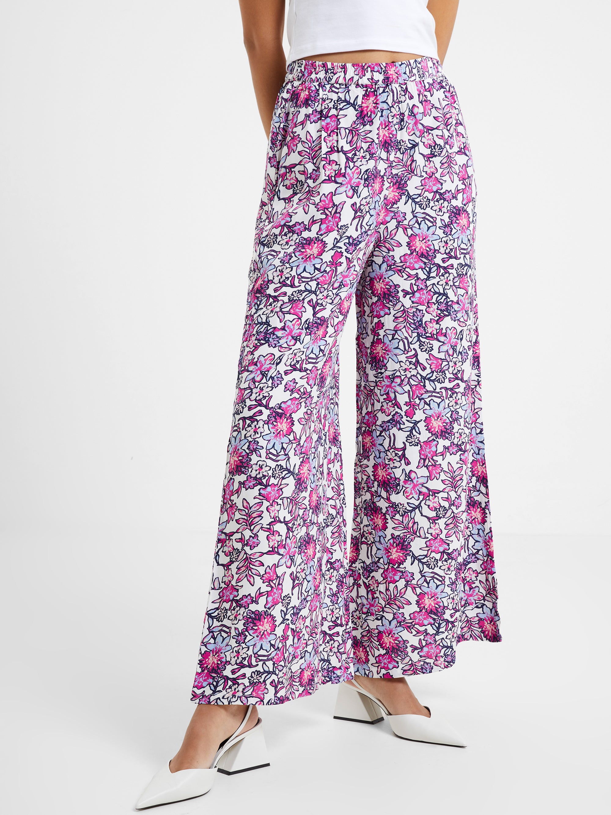 Fontini Eco Delphine Wide Leg Pants Summer White | French Connection US