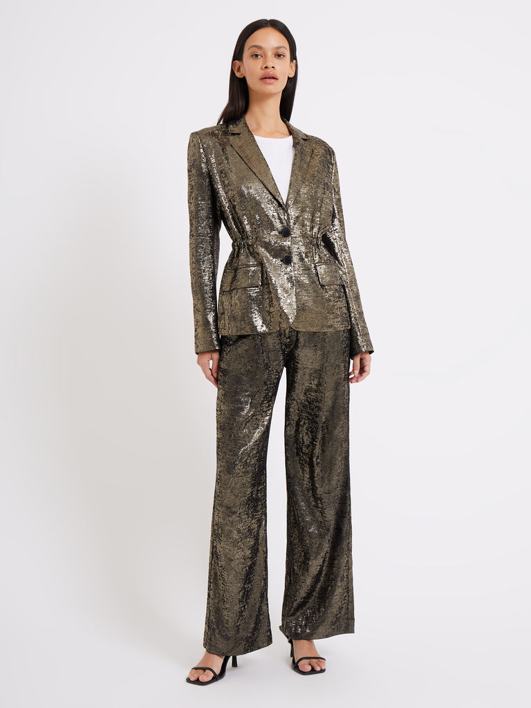 Alara Metallic Blazer Metallic | French Connection US