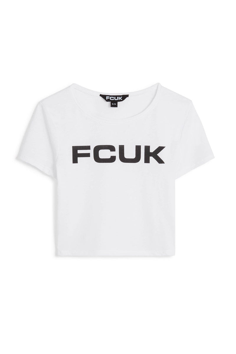 snap weerstand betekenis FCUK CROPPED T-SHIRT WHITE/BLACK | French Connection US