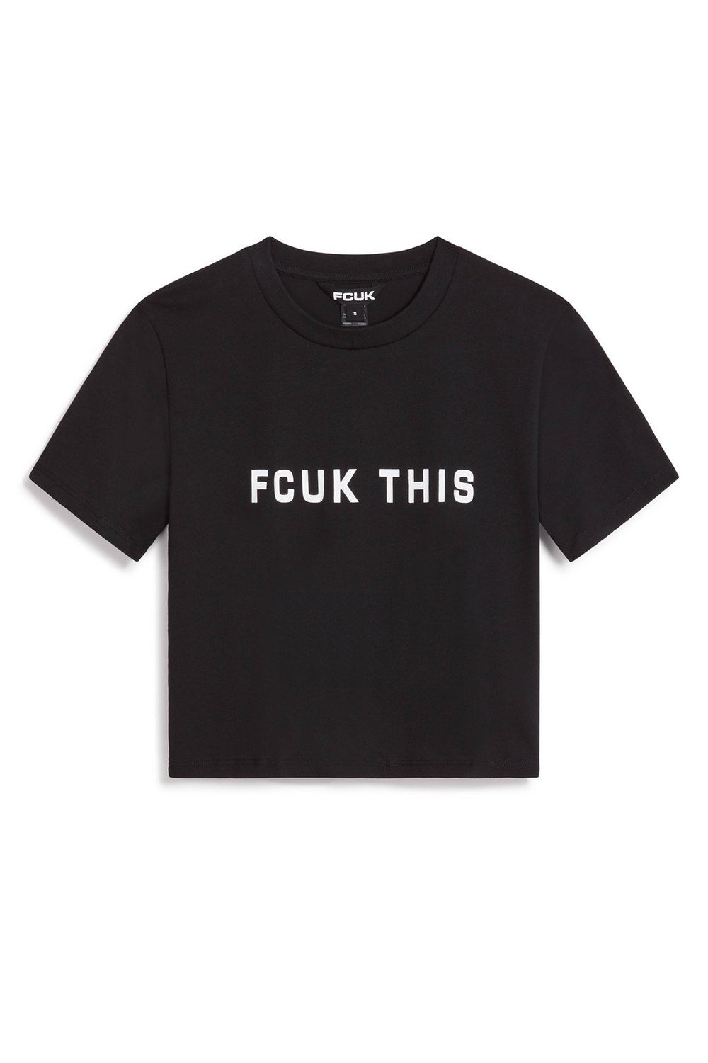 Meetbaar arm stopcontact FCUK THIS SHORT SLEEVE CROP TOP Black/White | French Connection US