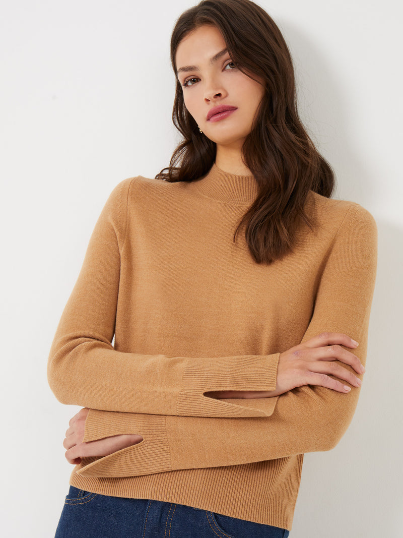 High Neck Sweater Camel | French Connection US