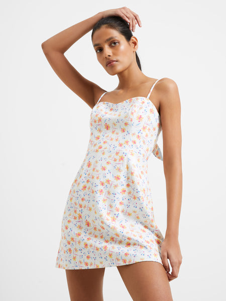 Fitted Floral Print Sleeveless Sweetheart Short Dress
