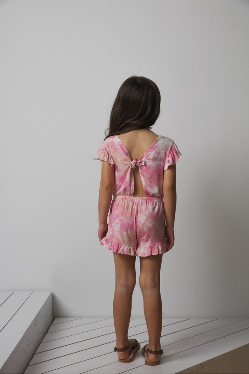 pink tie dye playsuit